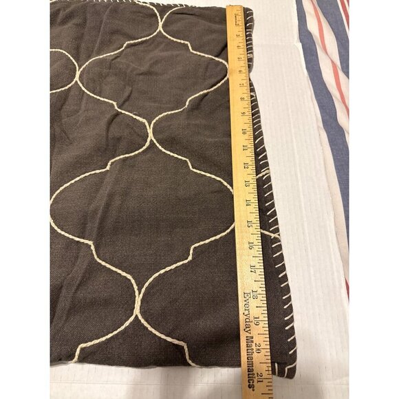 2 Pottery Barn Grey Moroccan Tile Embroidered Pillows Shams 22X22 - Picture 8 of 11